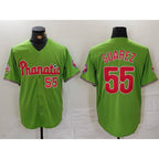 Philadelphia Phillies #55 Ranger Suarez Number Green With Patch Stitched Cool Baseball Jersey
