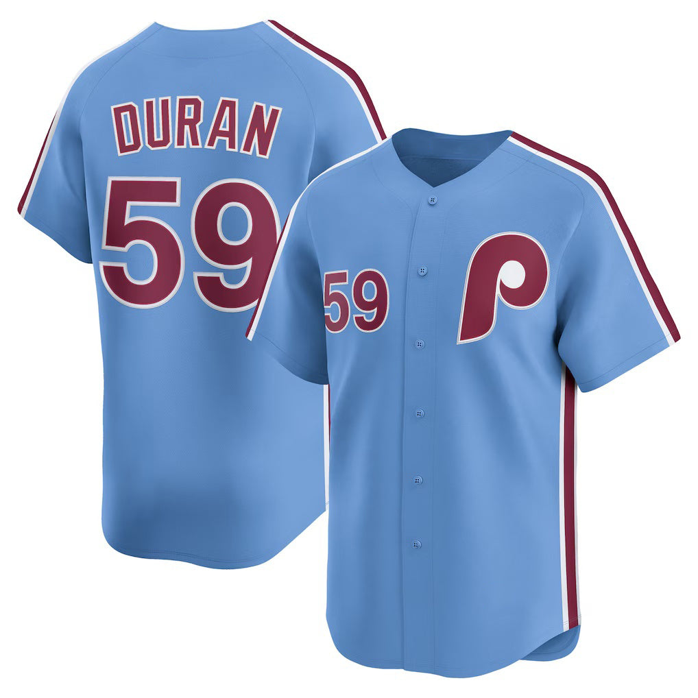 Philadelphia Phillies #59 Jhoan Duran Light Blue Alternate Limited Player Baseball Jersey