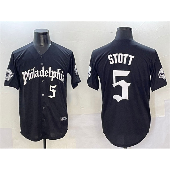 Philadelphia Phillies #5 Bryson Stott Black Gothic Vapor Limited Stitched Baseball Jersey