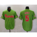 Philadelphia Phillies #5 Bryson Stott Green With Patch Stitched Cool Baseball Jersey