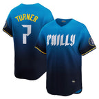 Philadelphia Phillies #7 Trea Turner Blue City Connect Limited Player Baseball Jersey