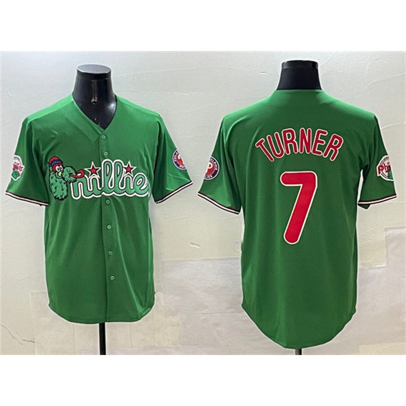 Philadelphia Phillies #7 Trea Turner Green Phanatic Limited Stitched Baseball Jersey