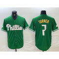 Philadelphia Phillies #7 Trea Turner Kelly Green Cool Baseball Jersey