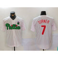 Philadelphia Phillies #7 Trea Turner White Green Cool Base Stitched Baseball Jersey