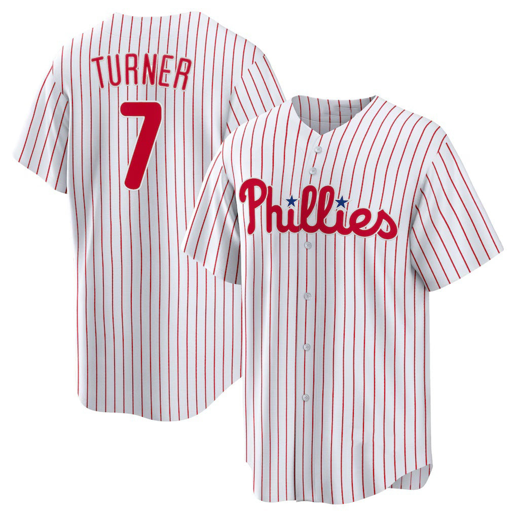 Philadelphia Phillies #7 Trea Turner White Home Replica Player Baseball Jersey