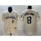 Philadelphia Phillies #8 Nick Castellanos Cream Gothic Vapor Limited Stitched Baseball Jersey