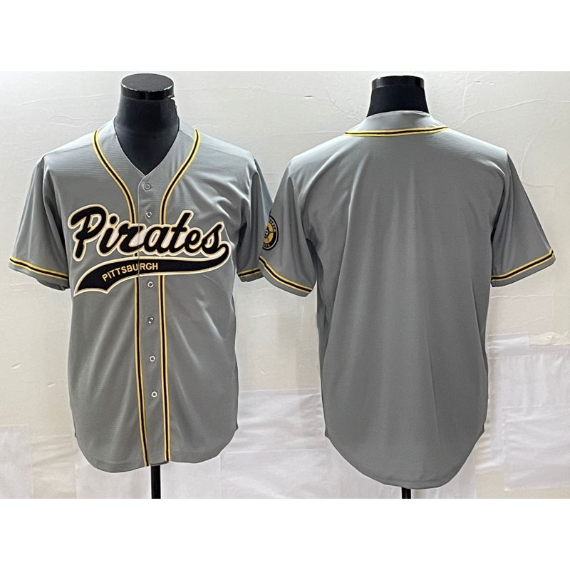 Pittsburgh Pirates Blank Grey Cool Base Stitched Baseball Jersey