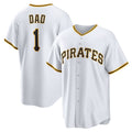 Pittsburgh Pirates White #1 Dad Home Replica Baseball Jersey