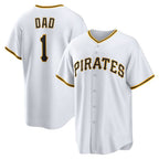 Pittsburgh Pirates White #1 Dad Home Replica Baseball Jersey