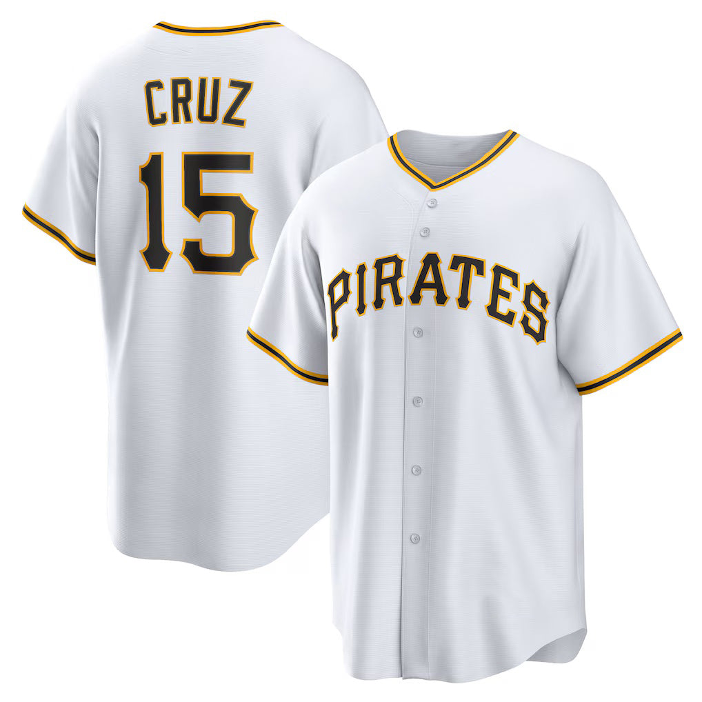 Pittsburgh Pirates #15 Oneil Cruz White Home Replica Baseball Jersey