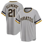 Pittsburgh Pirates #21 Roberto Clemente Gray Road Cooperstown Collection Player Baseball Jersey