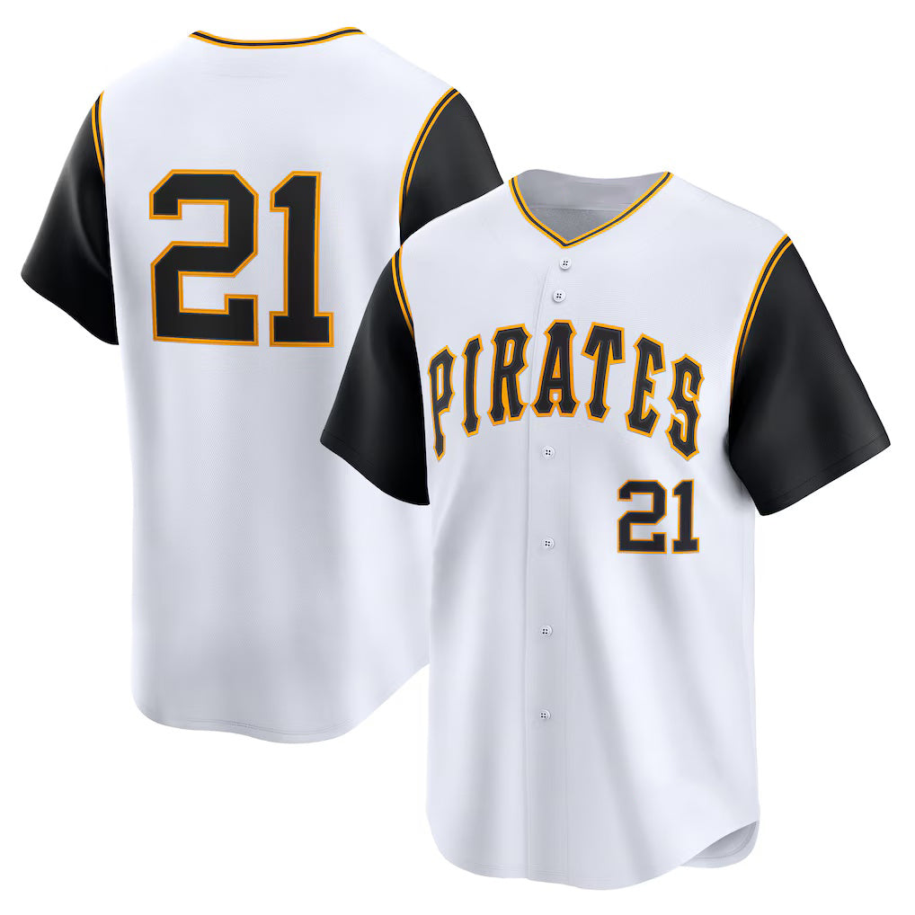 Pittsburgh Pirates #21 Roberto Clemente White Cooperstown Collection Limited Baseball Jersey