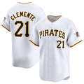 Pittsburgh Pirates #21 Roberto Clemente White Home Limited Baseball Stitched Baseball Jersey