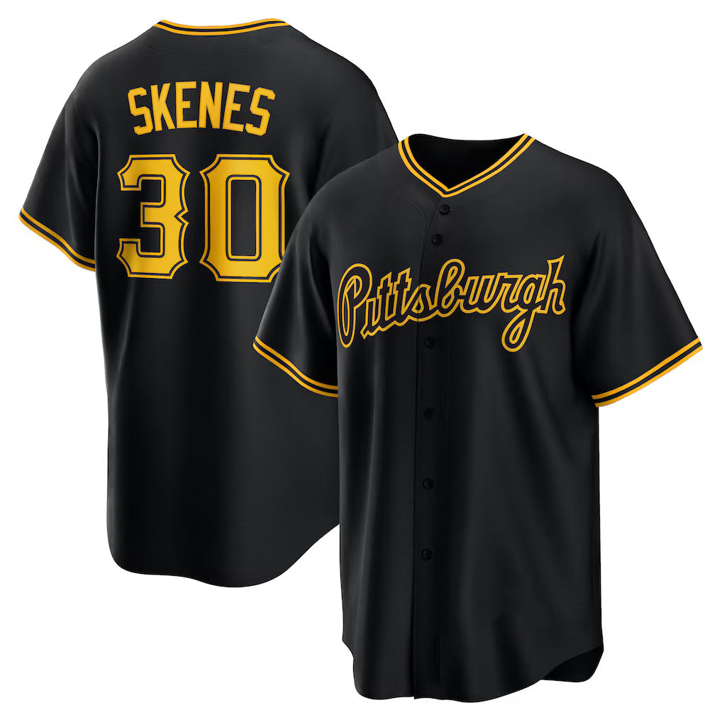 Pittsburgh Pirates #30 Paul Skenes Black Alternate Replica Baseball Jersey