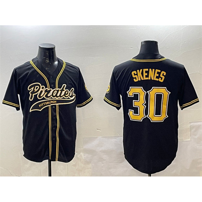 Pittsburgh Pirates #30 Paul Skenes Black Cool Base Stitched Baseball Jersey