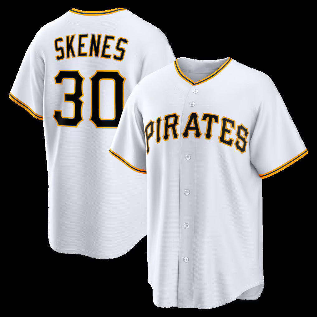 Pittsburgh Pirates #30 Paul Skenes White Home Replica Baseball Jersey