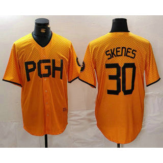 Pittsburgh Pirates #30 Paul Skenes Yellow 2023 City Connect Stitched Baseball Jersey