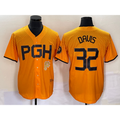Pittsburgh Pirates #32 Henry Davis Yellow 2023 City Connect Stitched Baseball Jersey