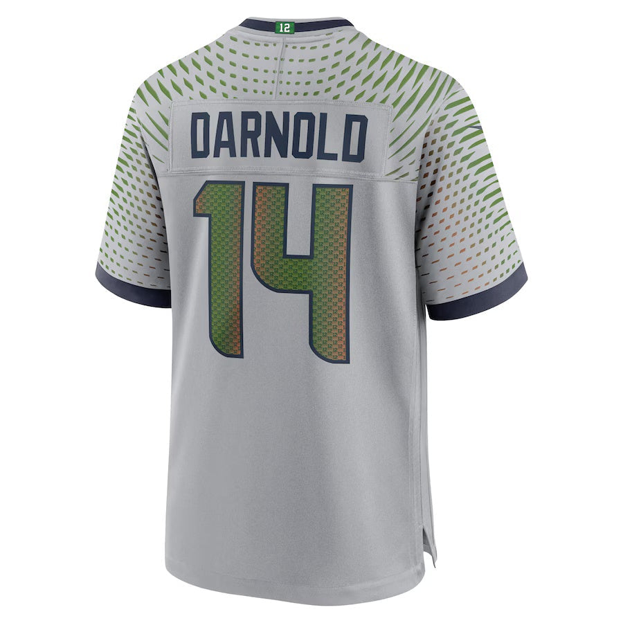 S.Seahawks #14 Sam Darnold 2025 Rivalries Collection Game Jersey - Wolf Gray