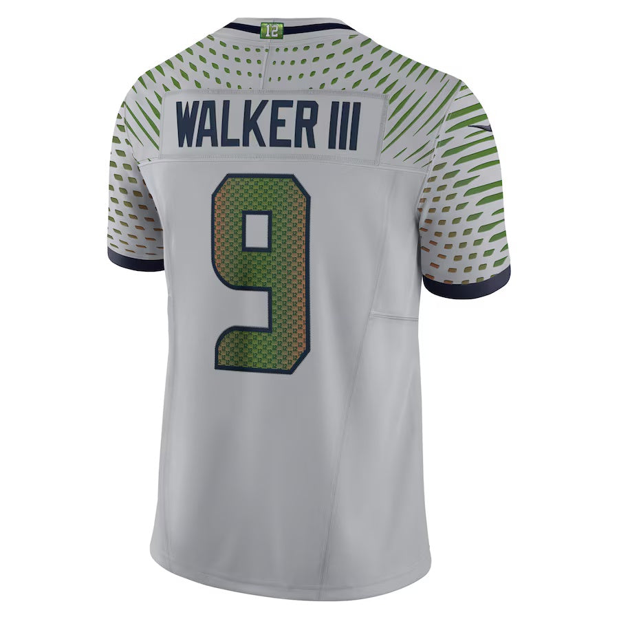 S.Seahawks #9 Kenneth Walker III 2025 Rivalries Collection Limited Jersey - Wolf Gray