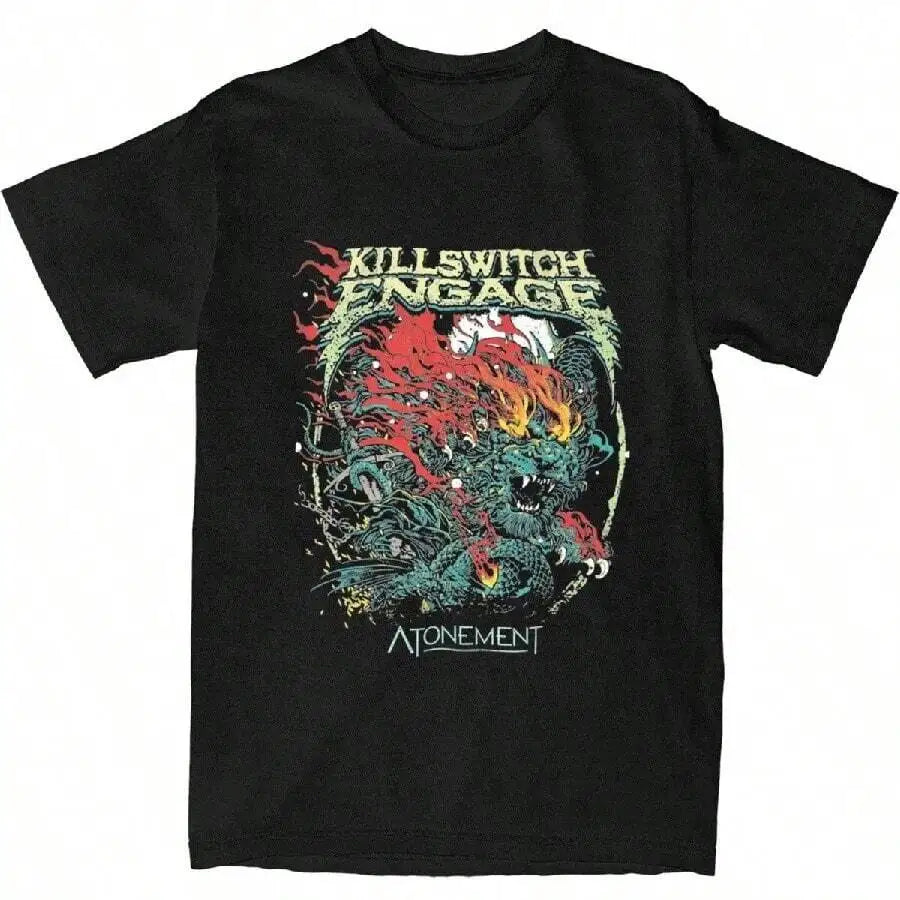 Killswitchs Engages T-Shirt American Rock Music Band T Shirts Short Sleeve Tops Summer Pure Cotton O