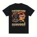 Circumcision Survivor Funny Cat Meme T Shirts Men Women Vintage T-Shirt Casual Cotton Short Sleeve