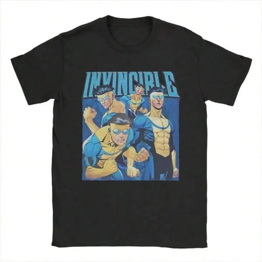 Men's Pure Cotton T-Shirt Invincible Comic Book Character Cotton T-Shirt For Male Summer T-Shirt