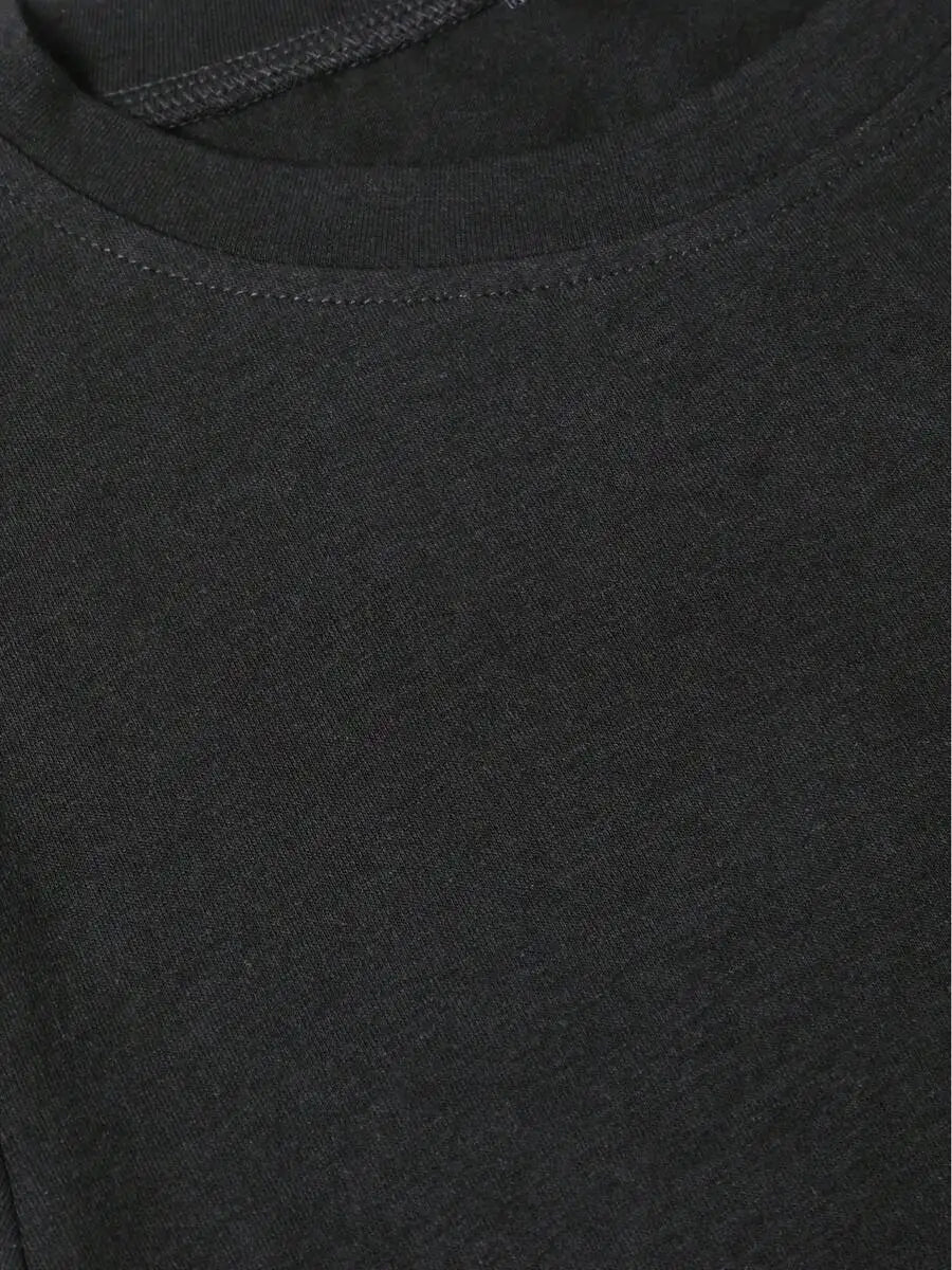 Business Print Crew Neck T-Shirt, Short Sleeve Casual Top For Summer & Spring, Women'S Clothing