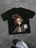 Men's Summer Clothes Cotton Graphic Tees Men 1Pc 100% Cotton Cartoon Portrait Digital Printed 220g T
