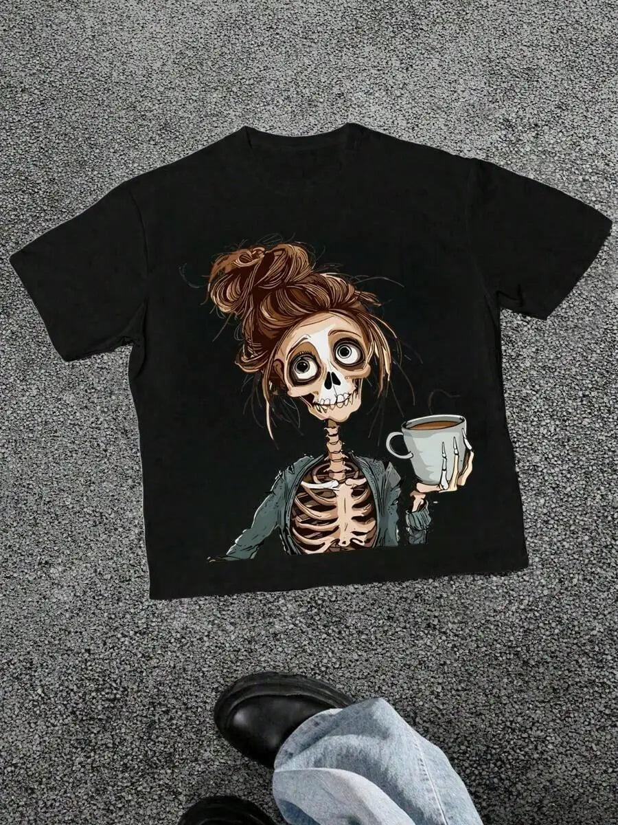 Men's Summer Clothes Cotton Graphic Tees Men 1Pc 100% Cotton Cartoon Portrait Digital Printed 220g T
