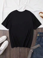 Domestic Delivery. A Printed T-Shirt For Women, Featuring A Casual Round Neckline And Short Sleeves