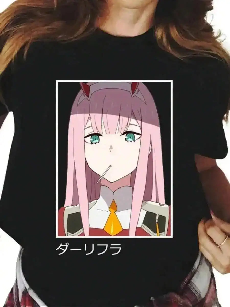 Anime Zero Two Print T Shirt Wo Fashion Casual Streetwear Short Sve Plus Size Uni T Shirt