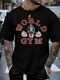 World Gym Men's Casual Pure T-Shirt - Soft, Breathable Crew Neck With Bold 'World Gym' Graphic Design