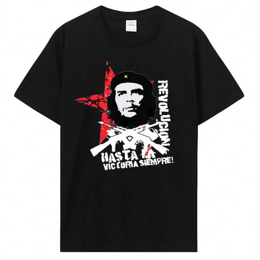 Short Sleeved T-Shirt Men's Plus Size Graphic T-Shirt Revolution Che Guevara Star Rifle Hasta La
