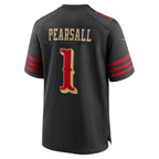 SF.49ers #1 Ricky Pearsall 2025 Rivalries Collection Game Jersey - Black