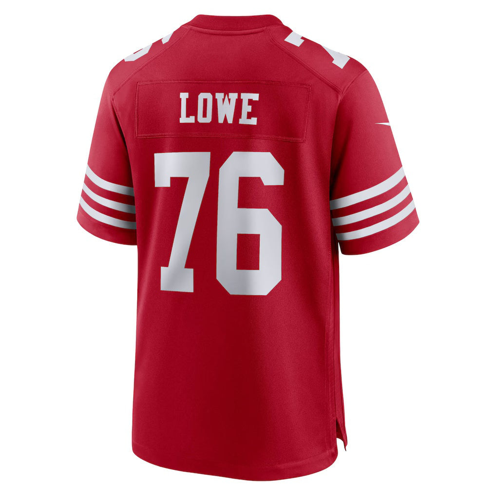 SF.49ers #76 Vederian Lowe Scarlet Team Game Jersey