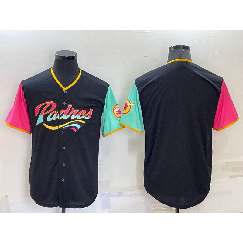 San Diego Padres Blank Black 2022 City Connect Cool Base Stitched Baseball Jersey