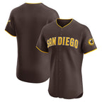 San Diego Padres Brown Road Vapor Premier Elite Patch Baseball Jersey
