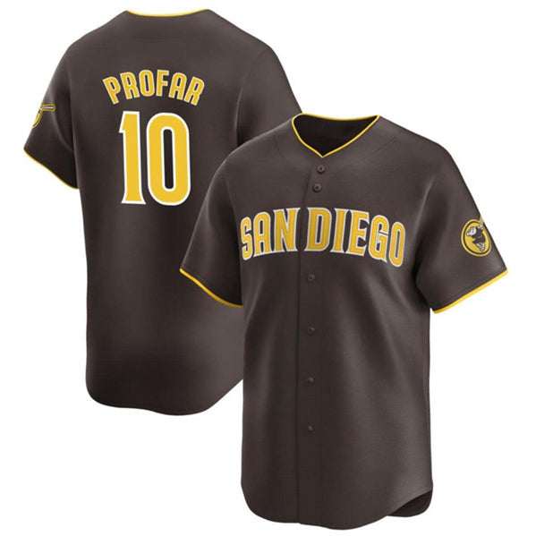 San Diego Padres #10 Jurickson Profar Brown 2024 Away Limited Stitched Baseball Jersey