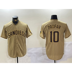 San Diego Padres #10 Jurickson Profar Khaki Team Logo Cool Baseball Jersey