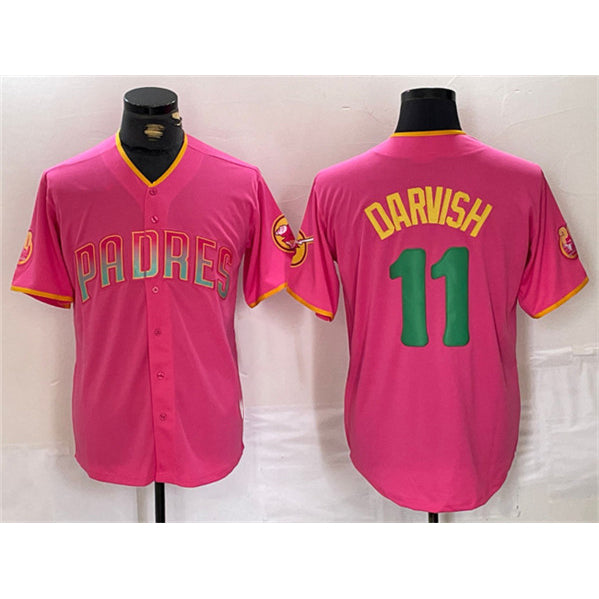 San Diego Padres #11 Yu Darvish Pink Cool Base Stitched Baseball Jersey