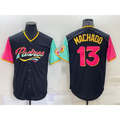 San Diego Padres #13 Manny Machado Black 2022 City Connect Cool Base Stitched Baseball Jersey
