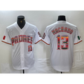 San Diego Padres #13 Manny Machado Mexico White Cool Base Stitched Baseball Jersey