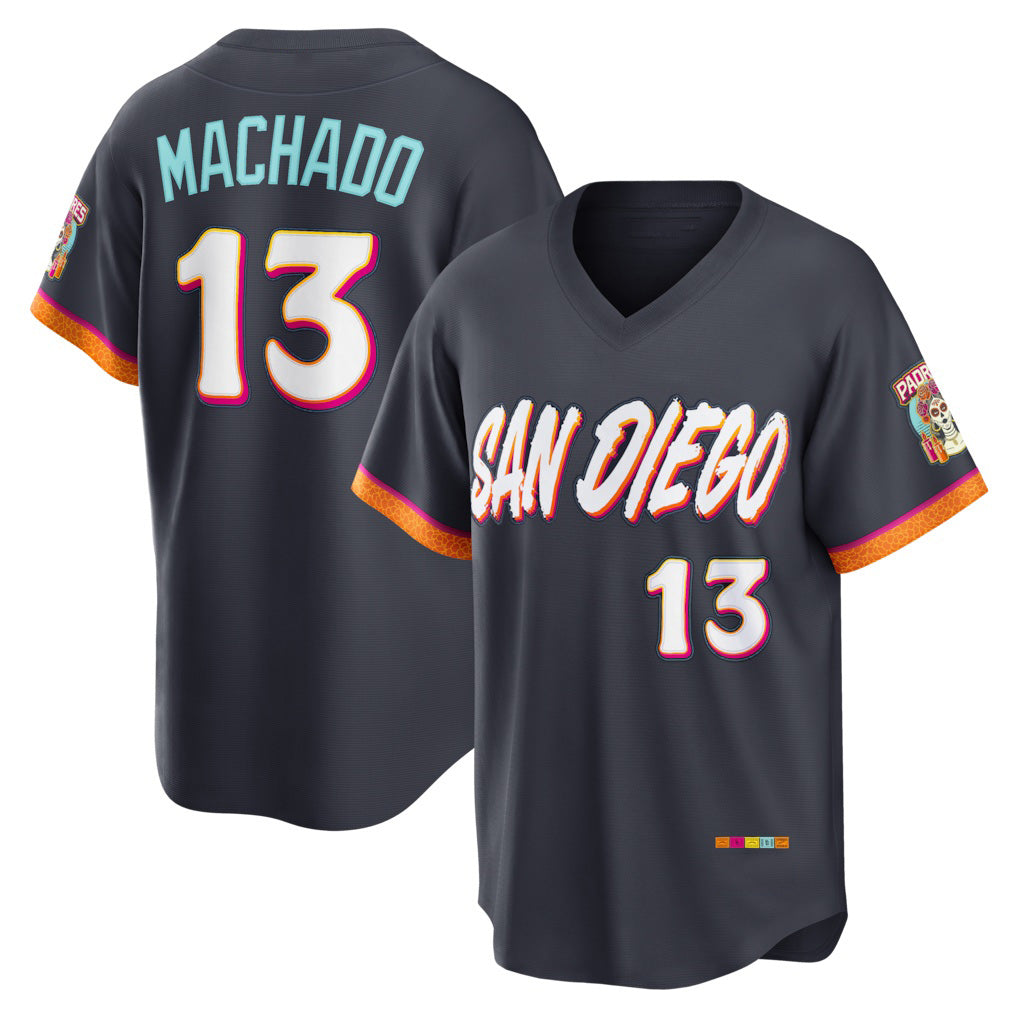 San Diego Padres #13 Manny Machado Obsidian 2026 City Connect Stadium Baseball Jersey
