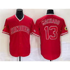San Diego Padres #13 Manny Machado Red Cool Base Stitched Baseball Jersey