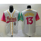 San Diego Padres #13 Manny Machado White NEW 2023 City Connect Cool Base Stitched Baseball Jersey