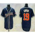San Diego Padres #19 Tony Gwynn Navy Blue Stitched Cool Baseball Jersey
