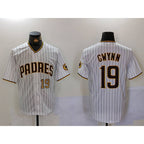 San Diego Padres #19 Tony Gwynn White Team Logo Stitched Cool Baseball Jersey