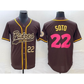 San Diego Padres #22 Juan Soto Number Brown NEW 2023 City Connect Cool Base Stitched Baseball Jersey