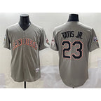 San Diego Padres #23 Fernando Tatis Jr. Gray Fashion Throwback With Patch Cool Base Stitched Baseball Jersey